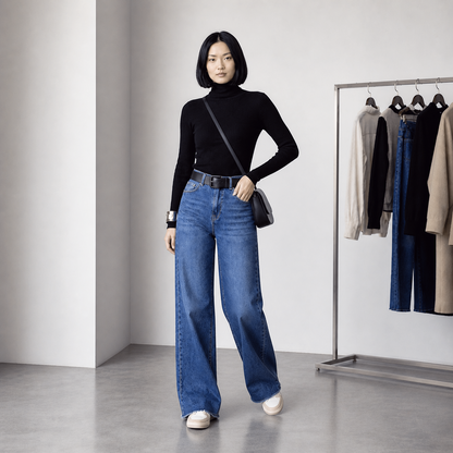 Zara wide leg Jean (stretchy)