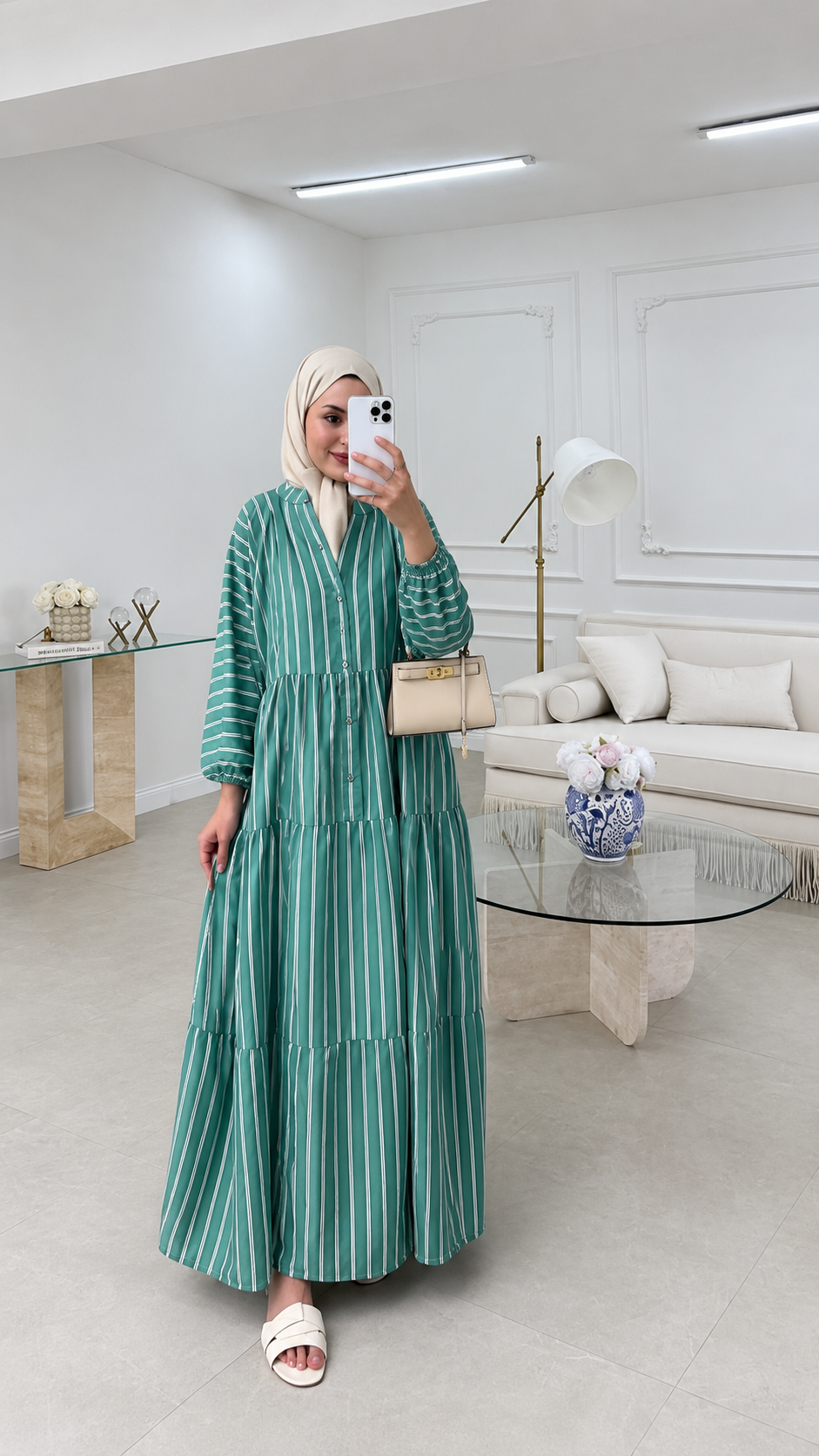 Striped boheme dress