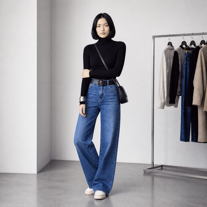 Zara wide leg Jean (stretchy)