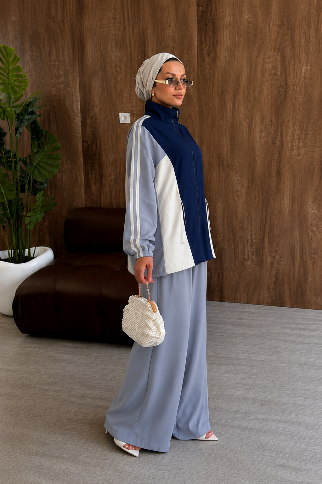 Contrast modal fabric tracksuit
