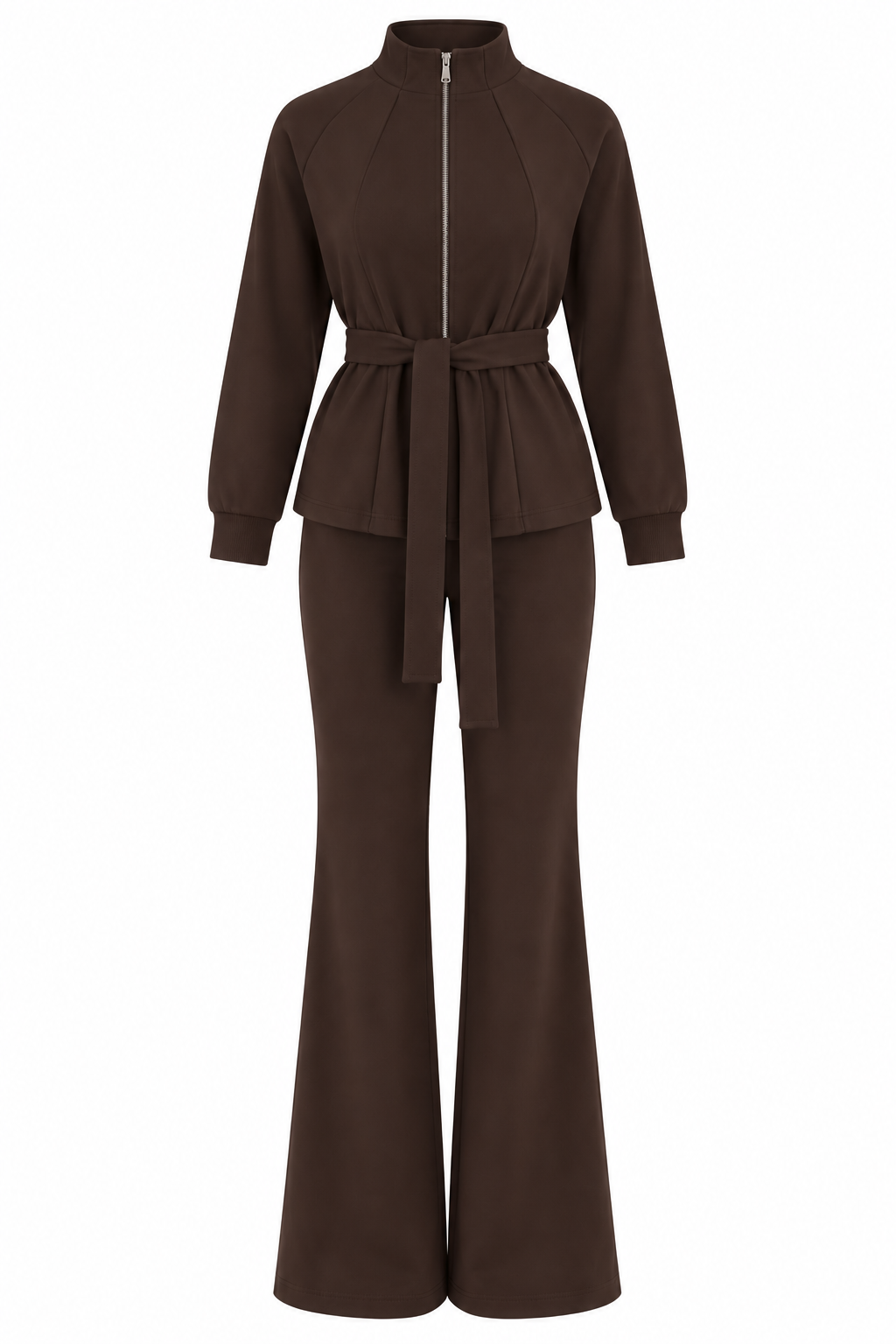 Toledo Tie-Up Jacket with Trouser Set - brown
