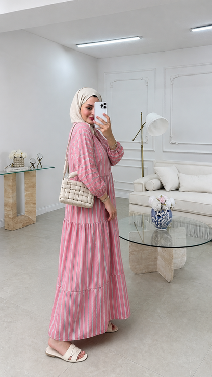 Striped boheme dress