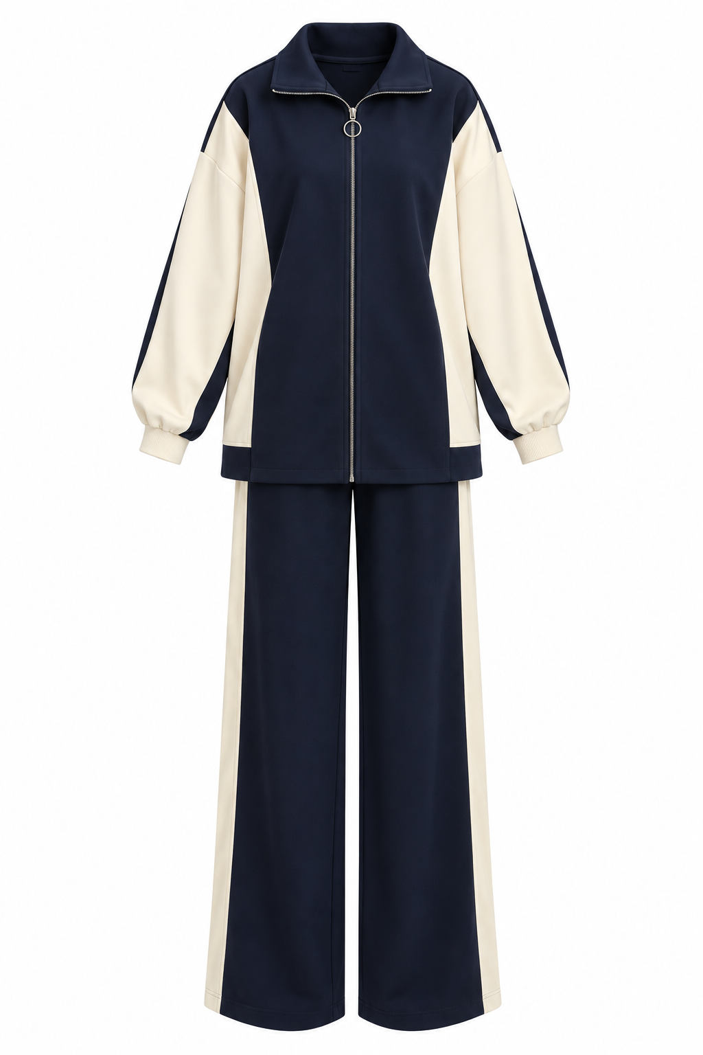 Contrast Oysho fabric tracksuit- navy blue