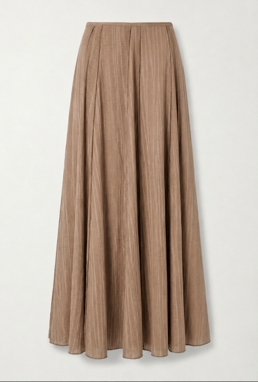 Striped textured fabric hazel Long Skirt
