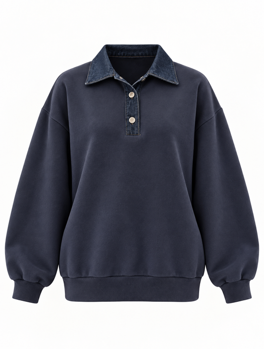 Premium quality sweatshirt with jeans details