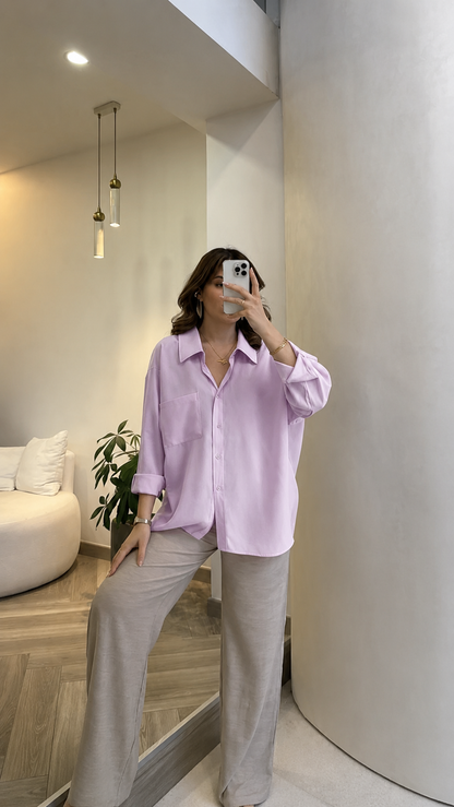 Modal fabric oversized shirt- light purple