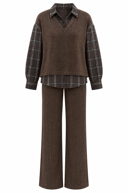 Shirt Detailed Knitted Trouser Set