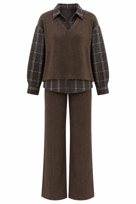 Shirt Detailed Knitted Trouser Set
