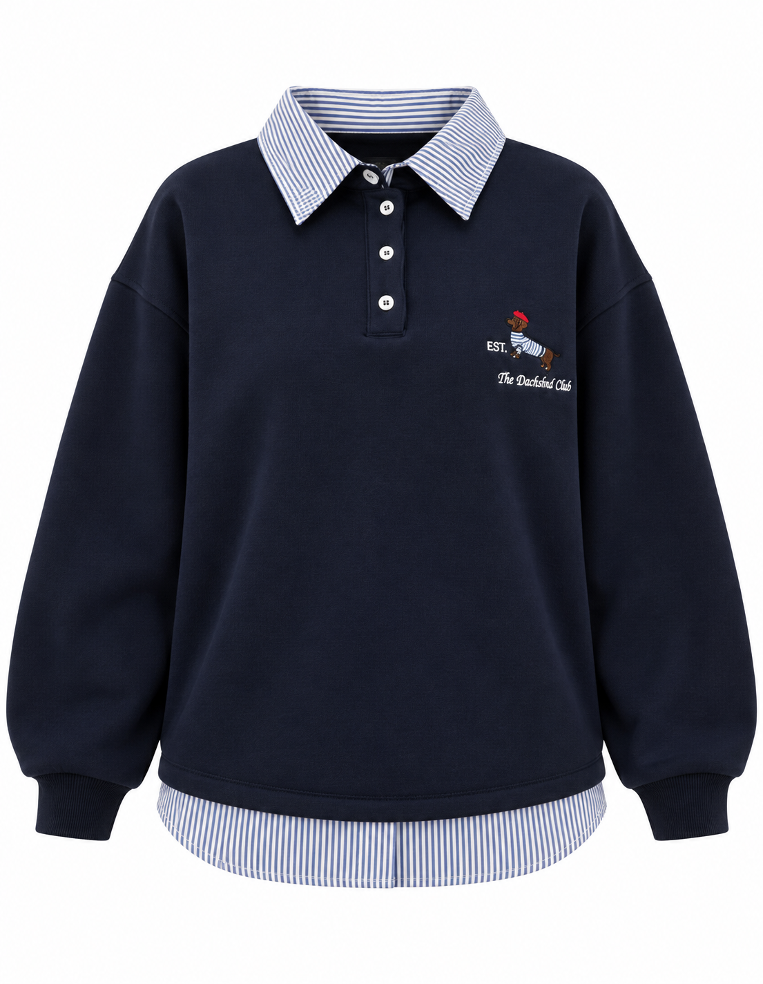 Fleece Sweatshirt with shirt details