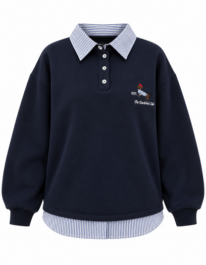 Fleece Sweatshirt with shirt details