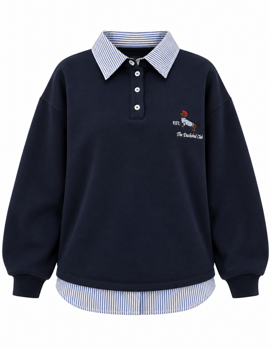 Fleece Sweatshirt with shirt details
