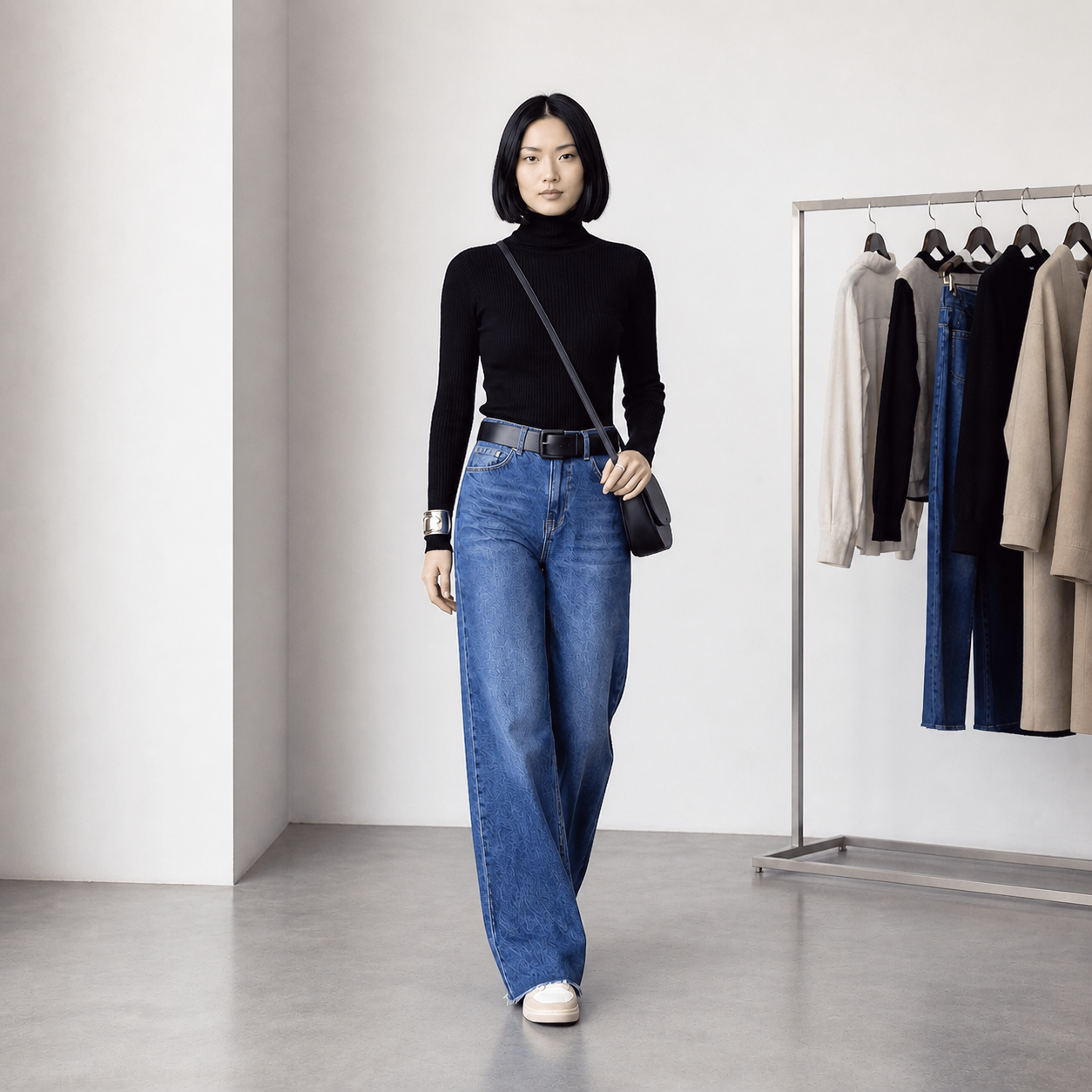 Zara wide leg Jean (stretchy)