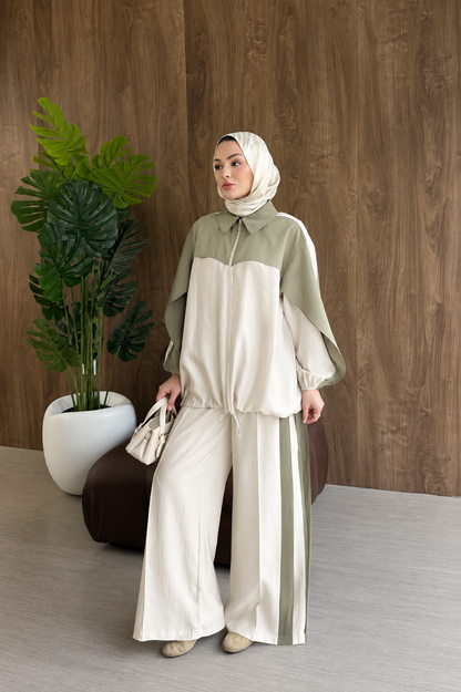 Contrast premium tencel set- olive green