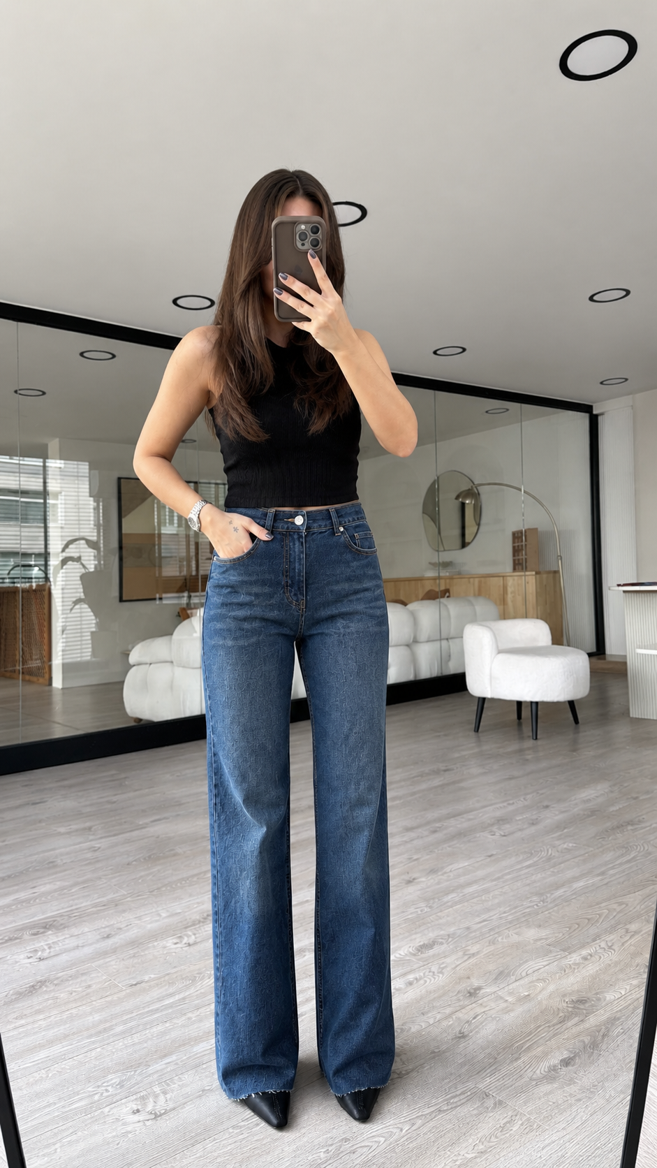 Zara wide leg Jean (stretchy)