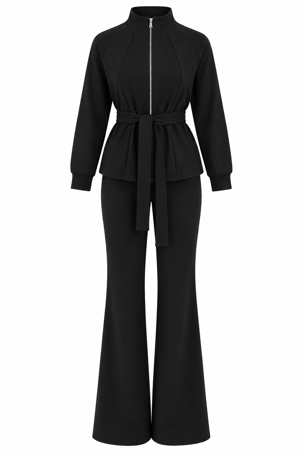 Toledo Tie-Up Jacket with Trouser Set - black