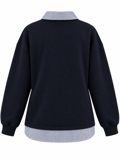 Fleece Sweatshirt with shirt details