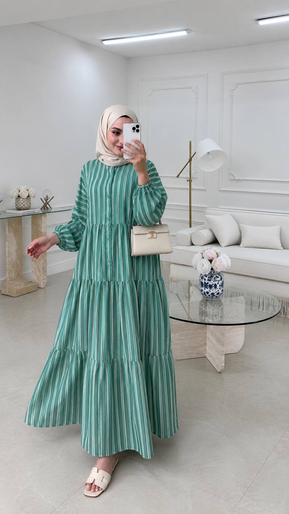Striped boheme dress