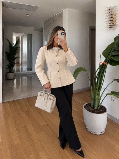 Pocket Riveted Jacket - beige