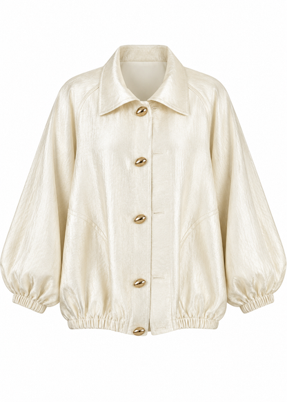 Jacquard Bomber Jacket - ivory cream
