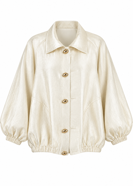 Jacquard Bomber Jacket - ivory cream