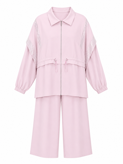 Tencel modal fabric oversized studded shirt set