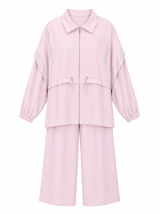Tencel modal fabric oversized studded shirt set