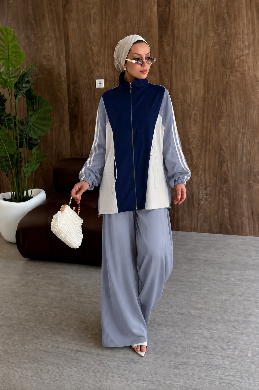 Contrast modal fabric tracksuit