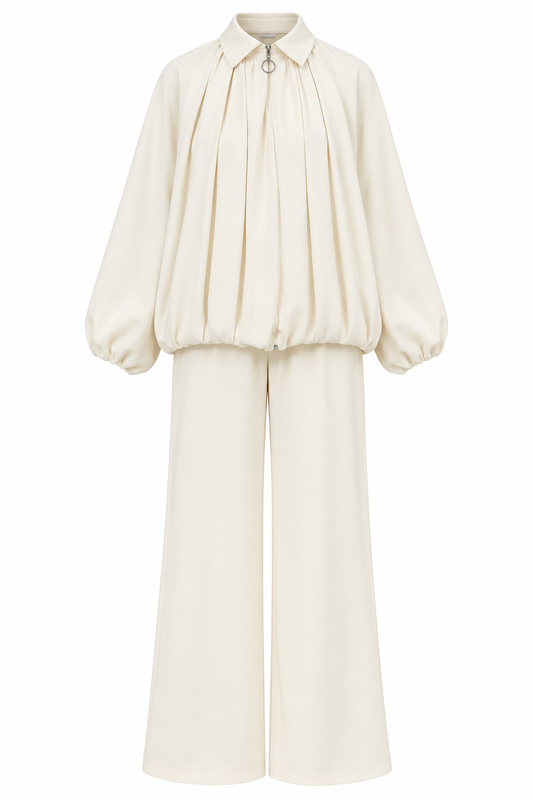 Bomber Jacket with waistband wide leg trouser oysho fabric tracksuit