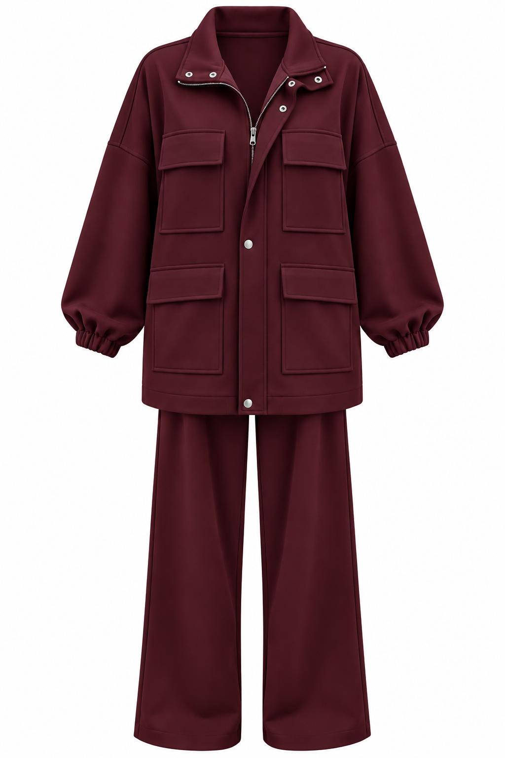 Mia Design Scuba oversized Set burgundy