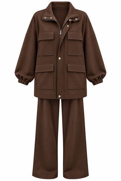 Mia Design Scuba oversized Set brown