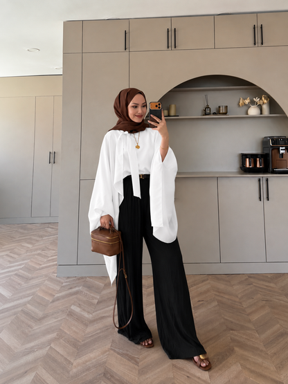 Cape Silky Textured Crepe Blouse