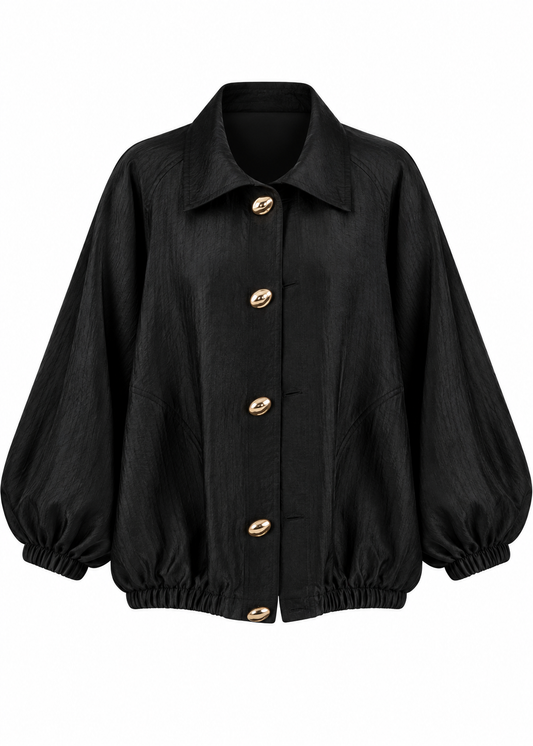 Jacquard Bomber Jacket - black