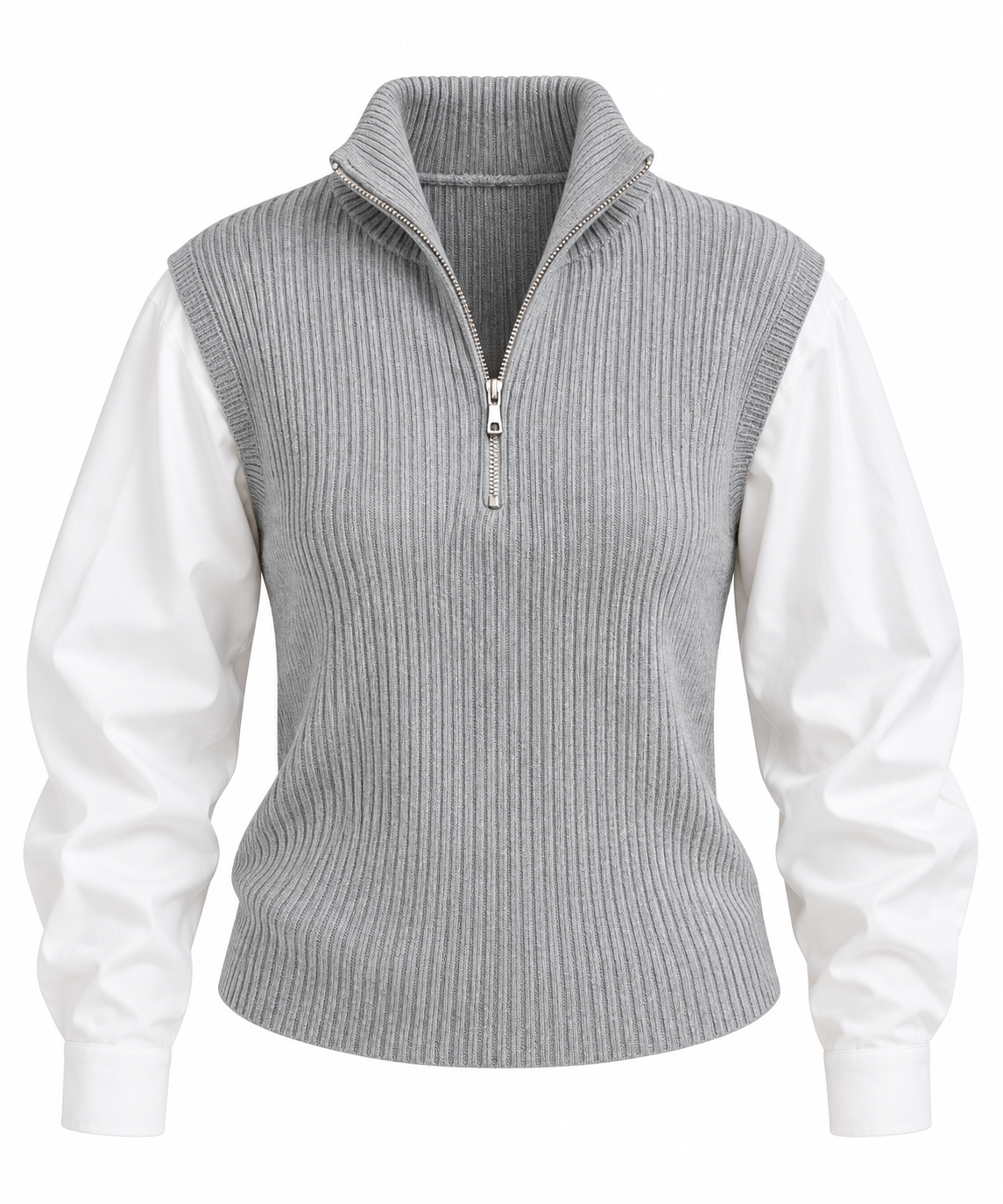 Zara knitted jumper with cotton sleeves