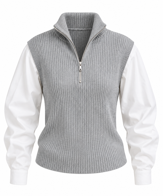 Zara knitted jumper with cotton sleeves