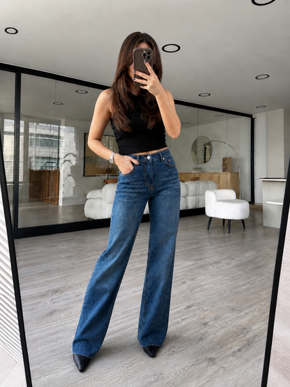 Zara wide leg Jean (stretchy)