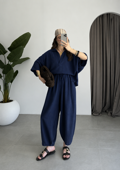 Oysho model linen co-ord set