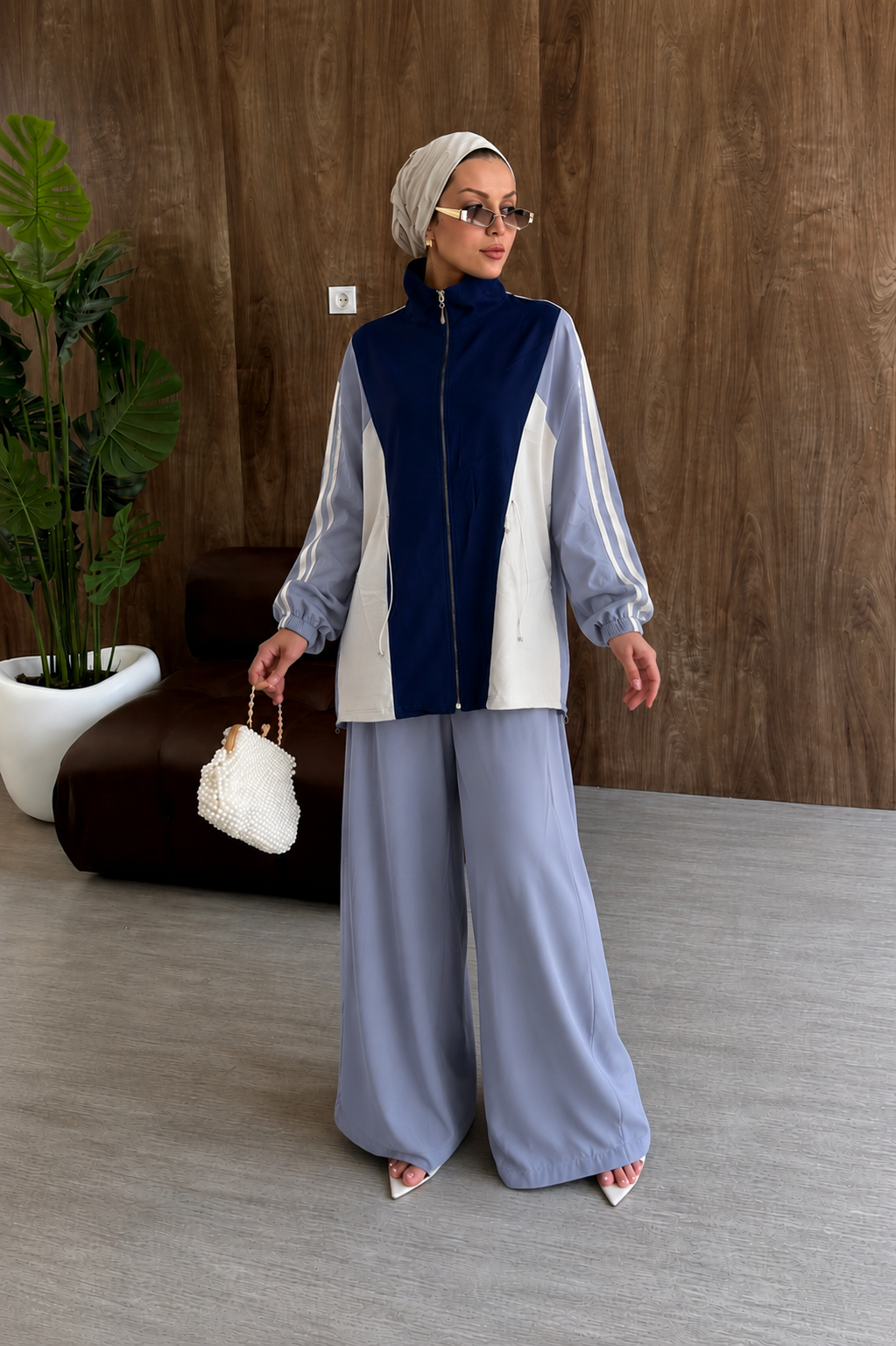 Contrast modal fabric tracksuit