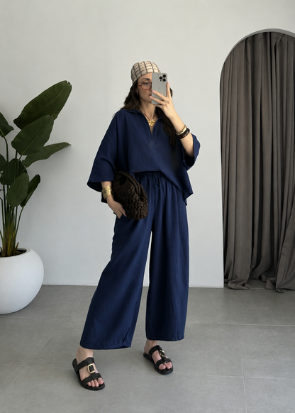 Oysho model linen co-ord set