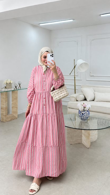 Striped boheme dress