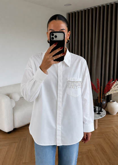 Shirt with strass details