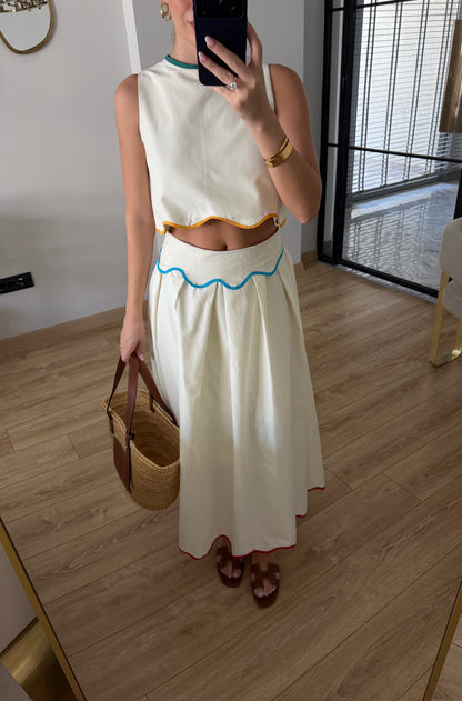 Ruffled Skirt and Blouse Set