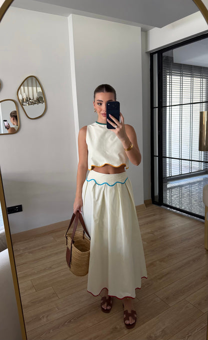 Ruffled Skirt and Blouse Set