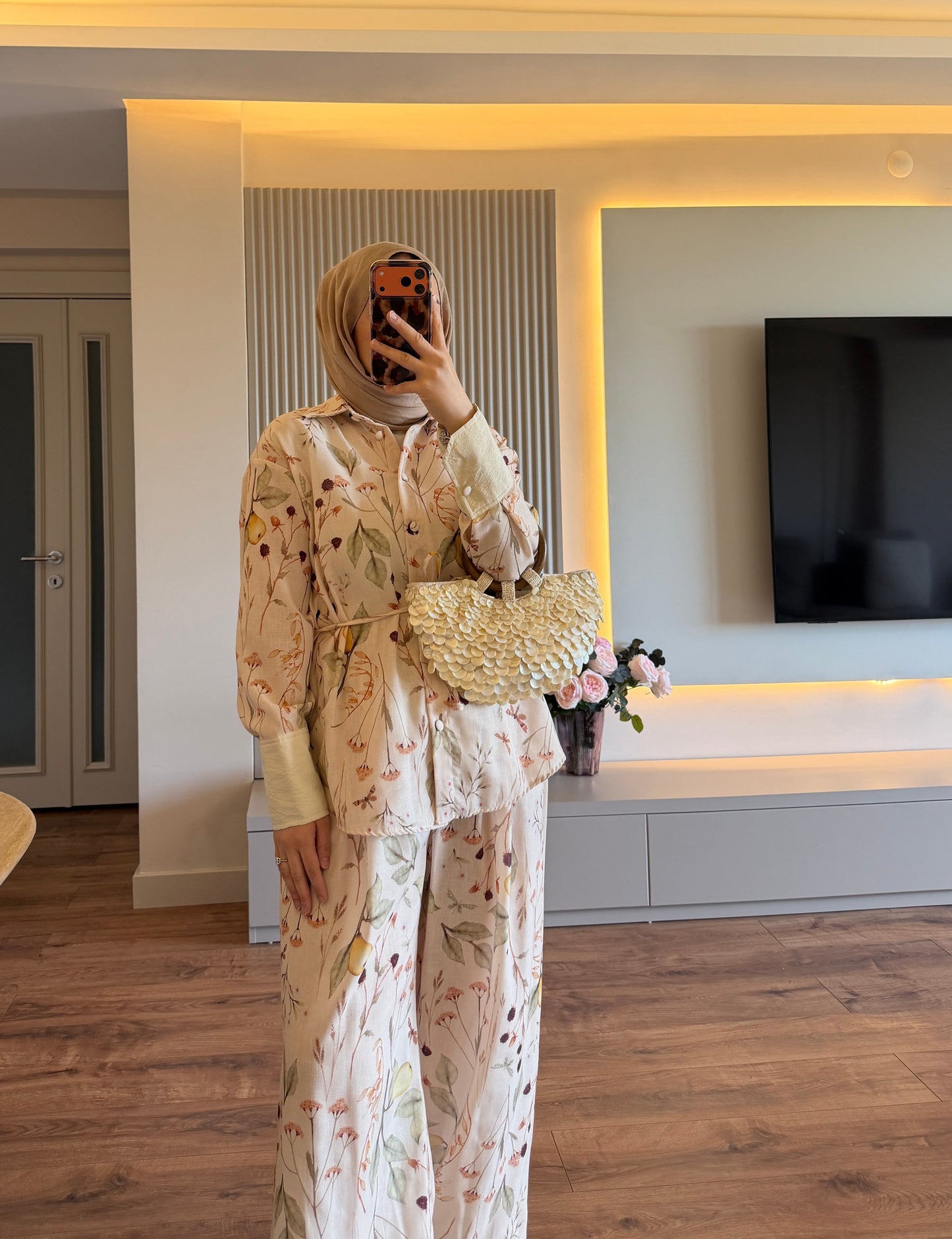 Printed linen co-ord set