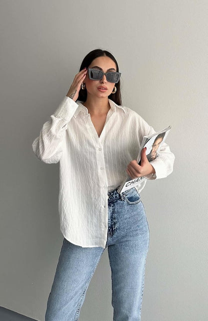 Textured striped shirt