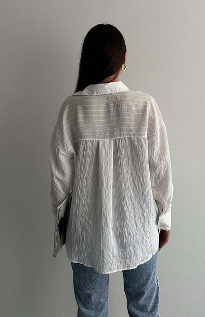 Textured striped shirt