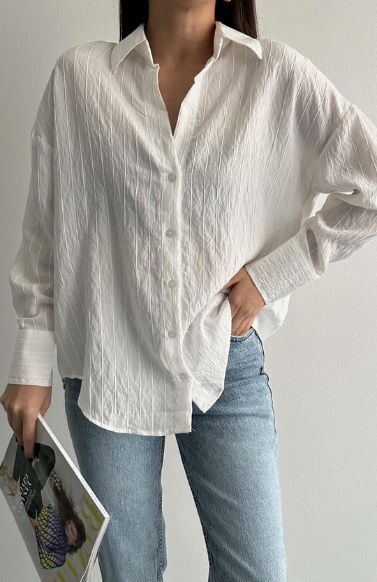 Textured striped shirt
