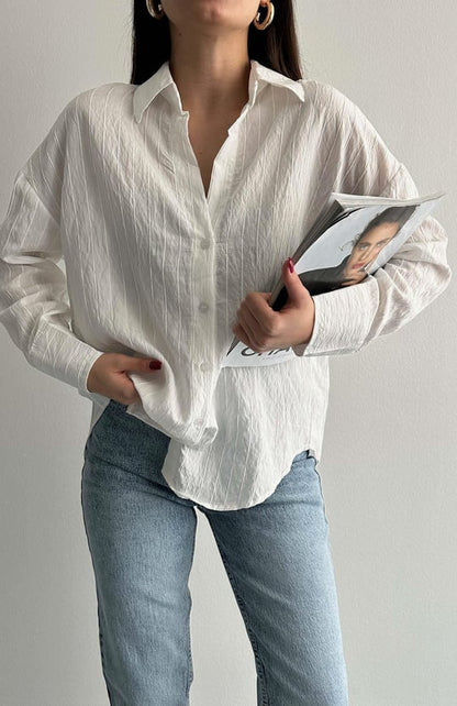 Textured striped shirt