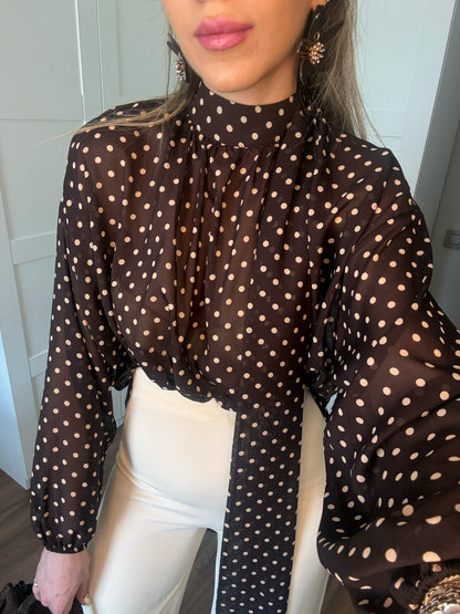 CHIFFON POLKA DOT BLOUSE