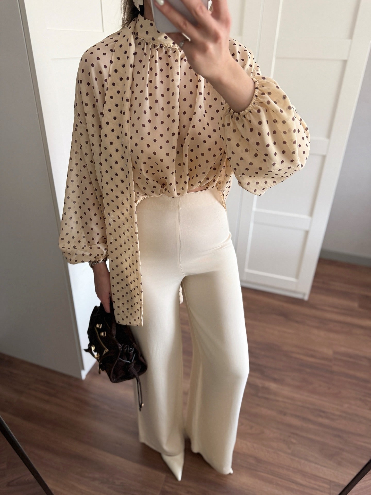 CHIFFON POLKA DOT BLOUSE