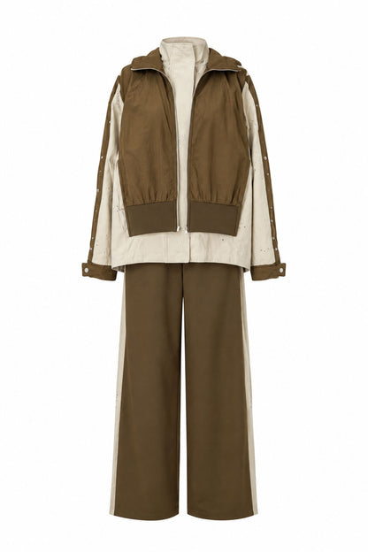 Embroidered Detail Design Set - camel